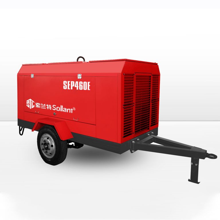 Sollant towable portable air compressor for harsh working environment.