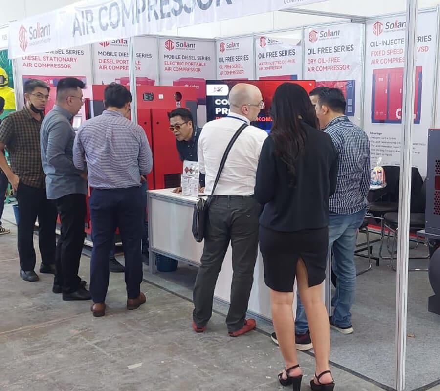 Sollant air compressor manufacturer participates in Indonesian exhibition