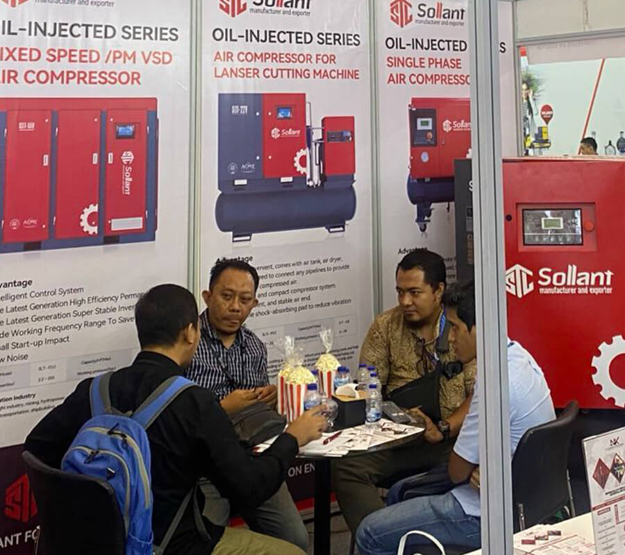 Sollant air compressor manufacturer participates in Indonesian exhibition
