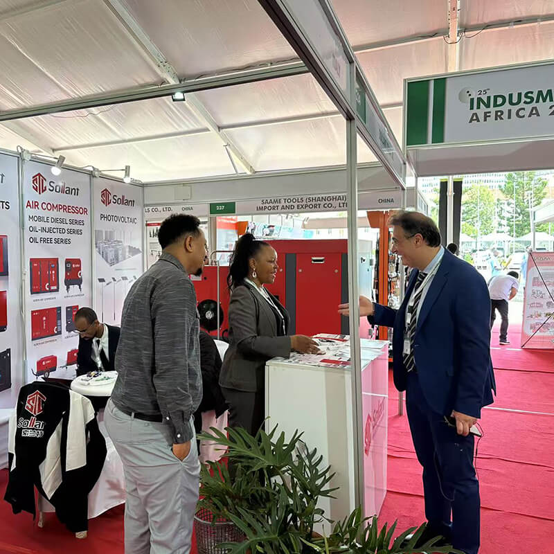 Sollant air compressor manufacturer participates in a trade show in Kenya