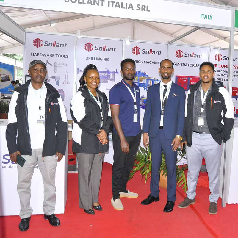 Sollant air compressor manufacturer participates in a trade show in Kenya
