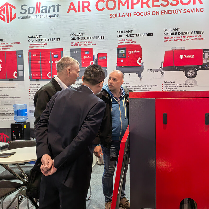 Sollant air compressor manufacturer participates in the Hannover Trade Fair.