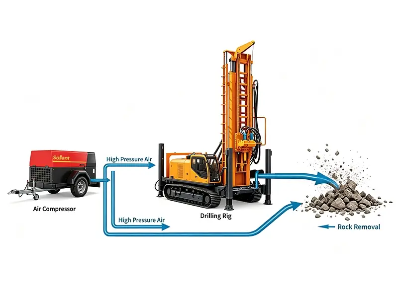 How a Drilling Air Compressor Works